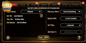 Nạp – rút tiền dễ như trở bàn tay